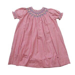 Vintage The Plantation Shop Smocked BIshop Dress Girl's Size 4 Gingham Floral